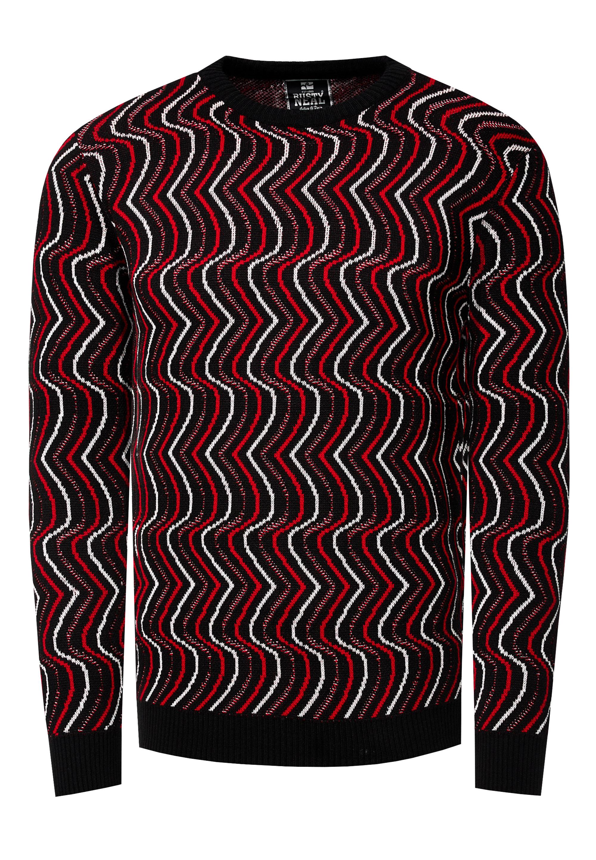 80s Design Fijn Gebreide Trui Met Ronde Hals