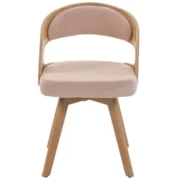 STILVORA Drehbarer Esszimmerstuhl Leinen Pink 44x41x75 cm mit Buchenholzbeinen