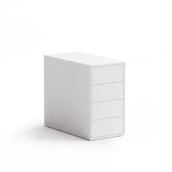 Büro-Anhängeschrank BLOCK, 400 × 800 × 710 mm, 4 Schubladen, weiß