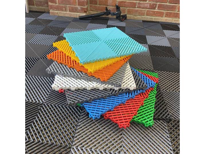 Carreaux de sol de Garage antidérapants 400x400x18mm, carrelage de sol en plastique imbriqué, tapis de pont pour parking de voiture, Wokshop