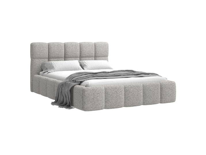 Polsterbett 140x200 cm Cloudy in grau-beige, Geflecht,