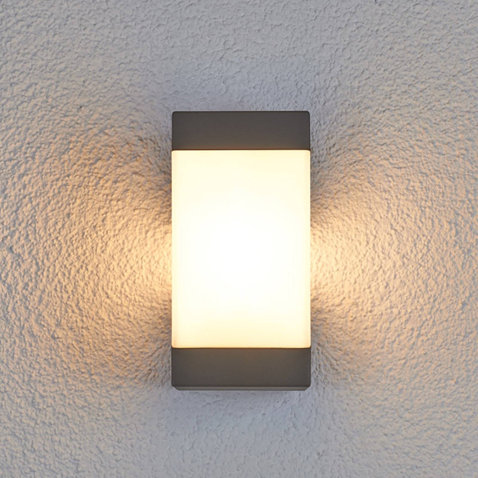 Outdoor Wall Light Kiran Lucande, dimmable, Black, Aluminium, Modern, Outdoor Wall Light