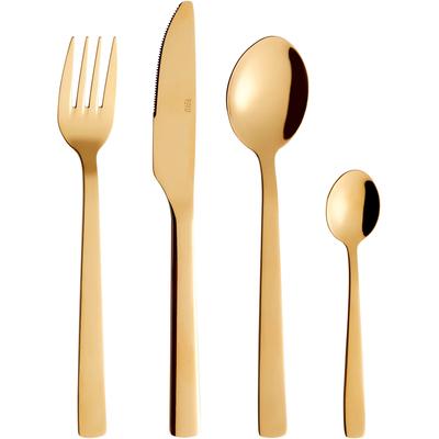 Besteck-Set AIDA RAW "RAW", gold, 24 Stk., Edelstahl, Essbesteck-Sets, PVD-beschichtet