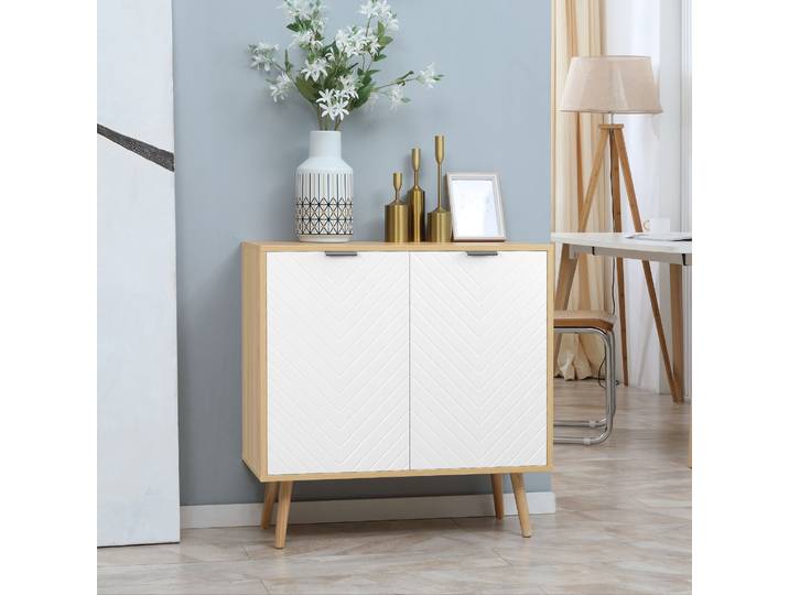 HOMCOM Meuble Moderne Bois avec Étagère Réglable 77x35x77.5 cm