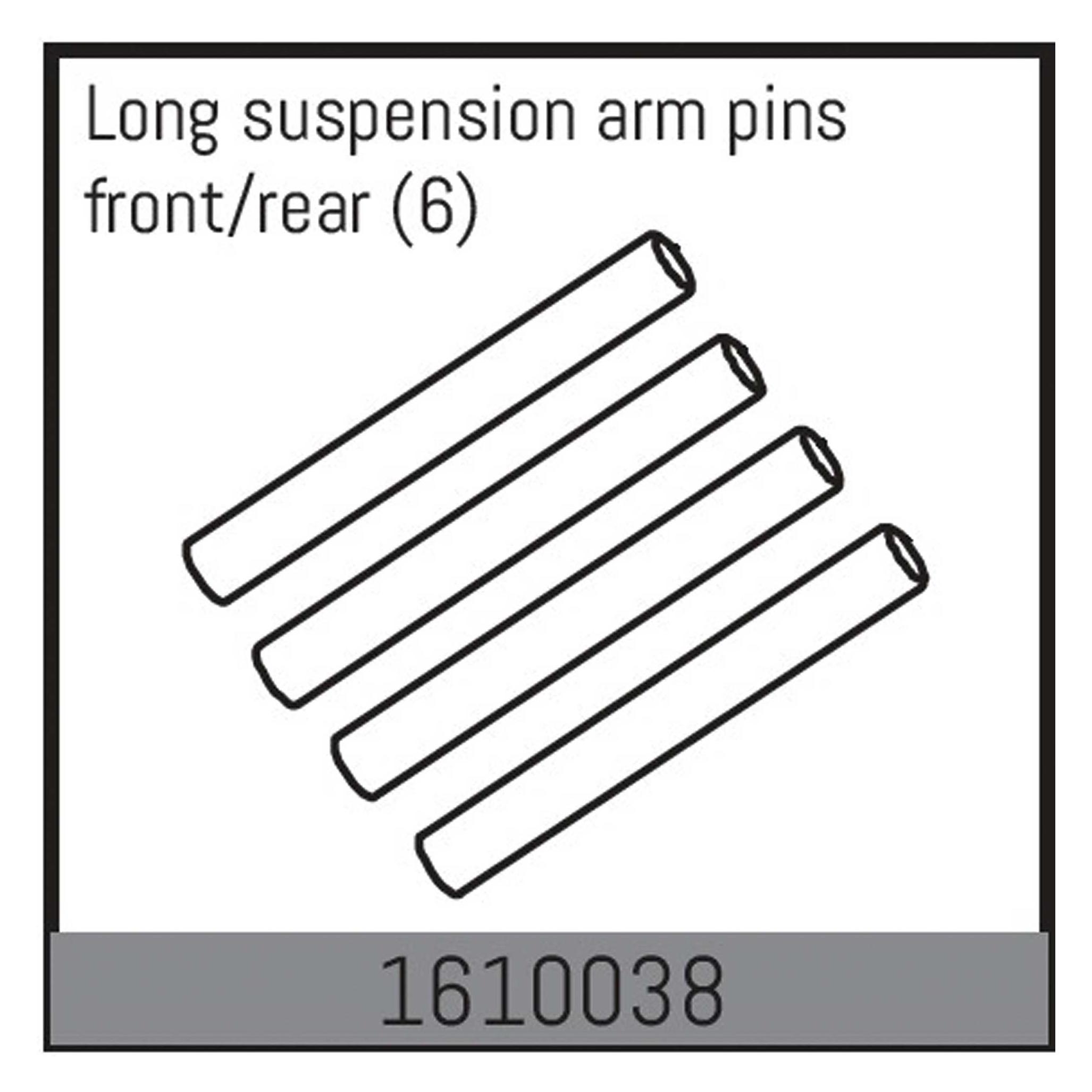 Absima long suspension arm pins front/rear (6) (1610038)