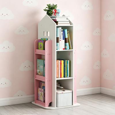 Kodotan sofa 4-Tier Rotating Bookshelf, 360° Display Book Shelf, Floor Standing Bookcase, Children's Bookshelves for Bedroom, Living Room
