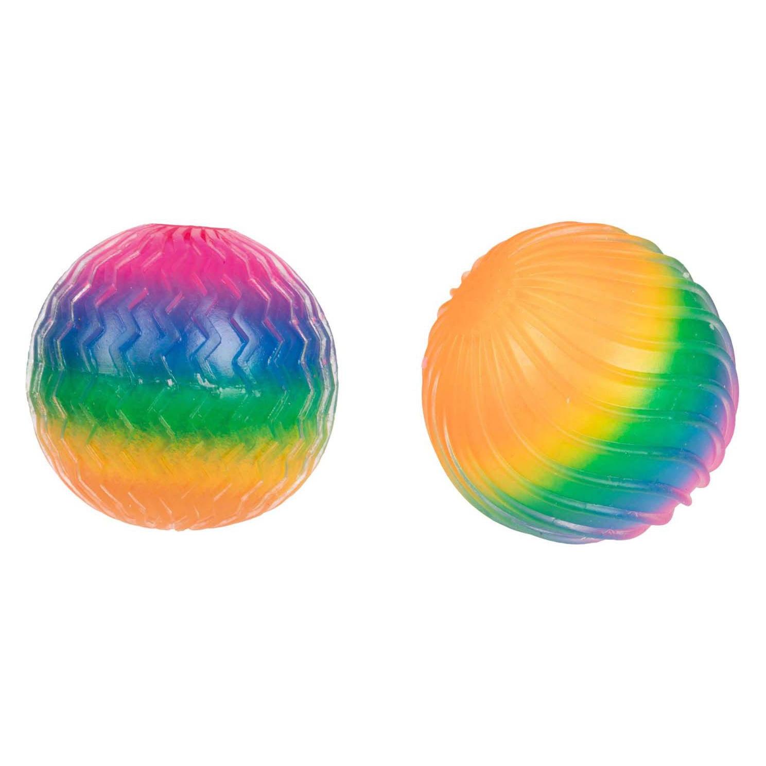 Toi-Toys Lustiger Quetschball aus geripptem Schaumstoff mit Regenbogen-Textur, 7 cm (54734007)