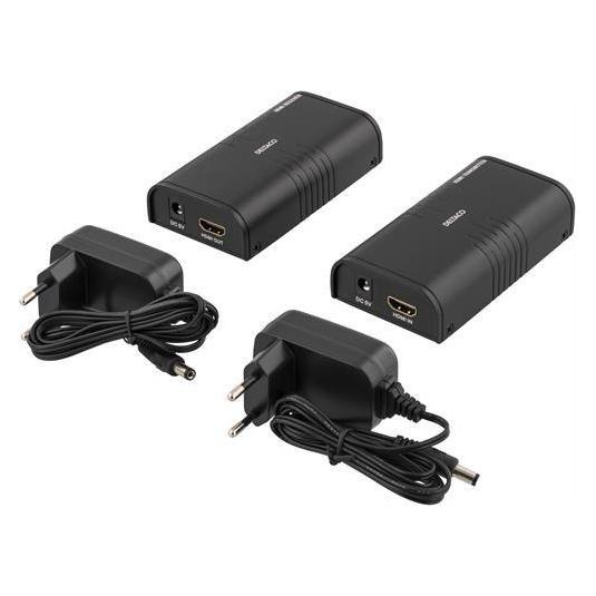 Deltaco Ethernet HDMI Extender, Up to 120m in 1080P with Cat6, Juodas (HDMI-221)