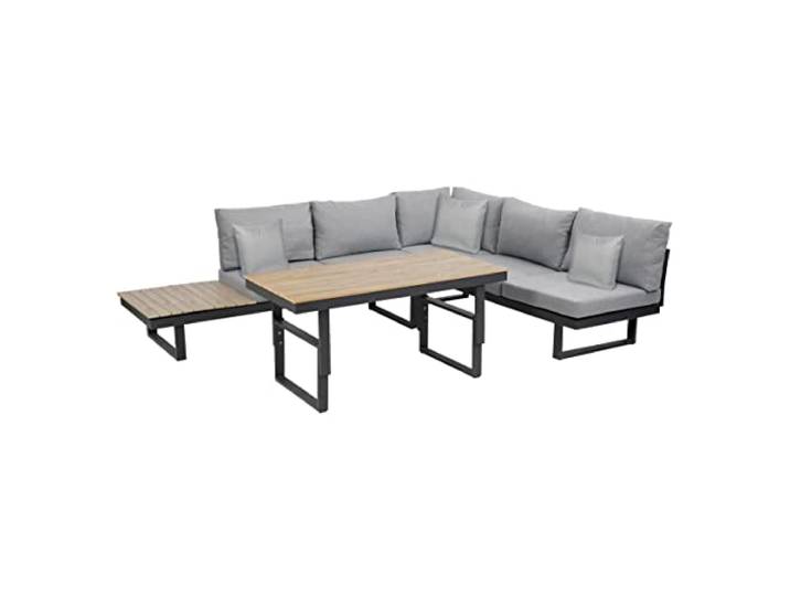 greemotion Gartenmöbel-Set San José, 3-teilig, Aluminium und Akazienholz