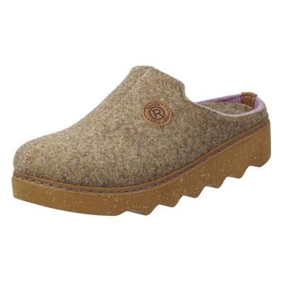 Pantoffel ROHDE "Foggia-D", Damen, Gr. 39, Filz, beige (natur), meliert, Schuhe, Hausschuh, Clog, zweifarbiger Homeslipper mit Profilsohle, Topseller