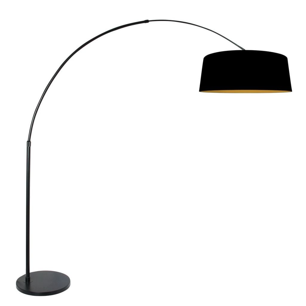 Steinhauer Luma Dark booglamp zwart met zwarte kap Ø60cm
