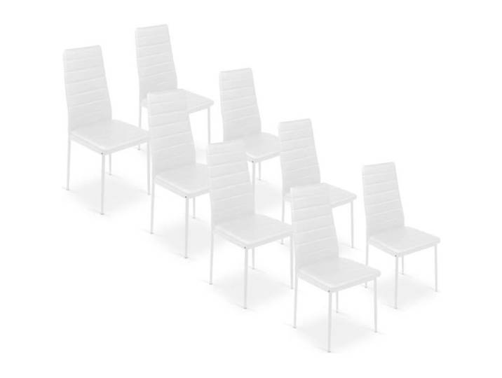 Lot de 8 chaises Strip Blanc