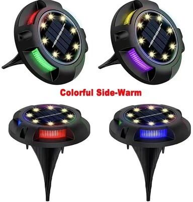 Inspired Living SolarGlow Waterproof Solar Ground Lights For Pathways, Gardens And Driveways colorful Side warm 1pc