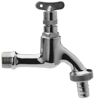 ASW Auslaufventil 422607 1/2", Messing glanz verchromt, Steckschlüssel, Schlauchverschraubung