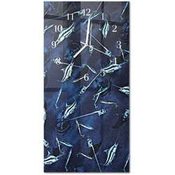 WANDUHR aus Glas 30x60 cm - Fisch