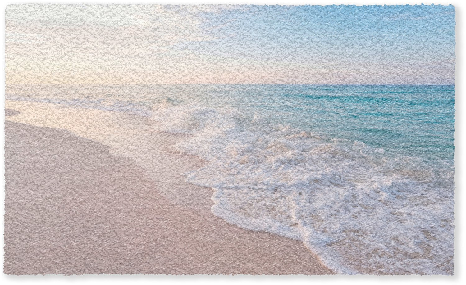 MuchoWow Deurmat Zee Golven Strand Natuur Wit B: 150 cm, D: 90 cm