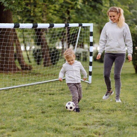Faltbares Fußballtor - Schwarz und Weiß - 305 x 201 cm - Aus Glasfaser und Stahl - Für den Außenbereich und den Garten