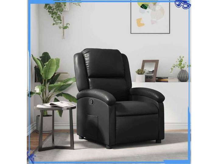 Fauteuil en similicuir - 71x144 5x82 cm - 47 cm - Polyester - Noir - Artisanat Remarquable et Authentique - Pour Maison