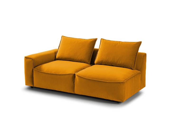 2,5-Sitzer Modulsofa Orange/Orange Samt Shyla 189 x 80 x 99cm Armlehne davorstehend links Modern