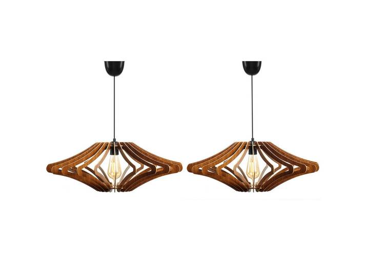 Kawola Hängelampe Zagora Walnuss Dekor Holz, Nussbaumfarben, E27, 47x55x47 cm, Lampen & Leuchten, Innenbeleuchtung, Hängelampen, Pendelleuchte