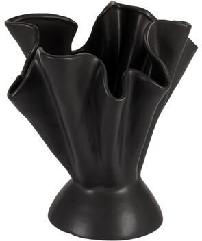 Storied Home Stoneware Ruffled Vase