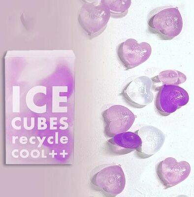 Uplift Essentials Heart Shaped Reusable Chilling Stones 15 Piece Decorative Drink Cooling Set purple