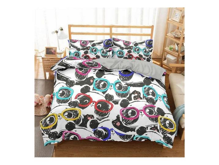 LuxusKollektion Kinderbettwäsche Bettwäsche Panda 200x200 Bambus Motiv Set