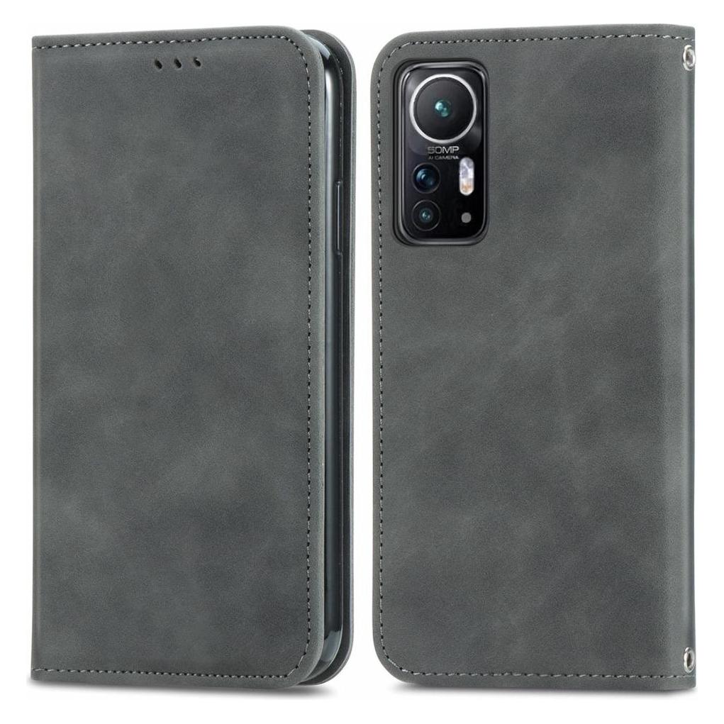 Cover-Discount Xiaomi 12/12X - Stand Flip Case Hülle grau (Xiaomi 12, Xiaomi 12X) (101914436E)