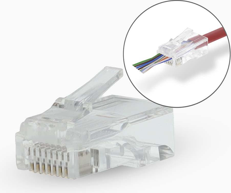 Nedis RJ45-connectoren, Stranded UTP CAT5, Recht, Verguld, Transparant, 10 stuks
