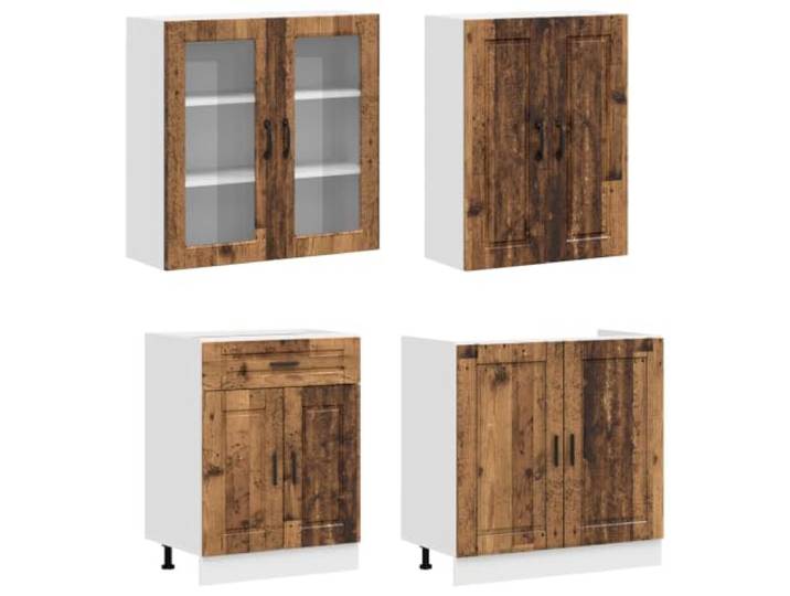 KTHLBRH PORTO Kücheneinheiten 8 Stück Holz Engineered Moderner, praktischer und modischer Küchenschrank, perfekt für Ordnung