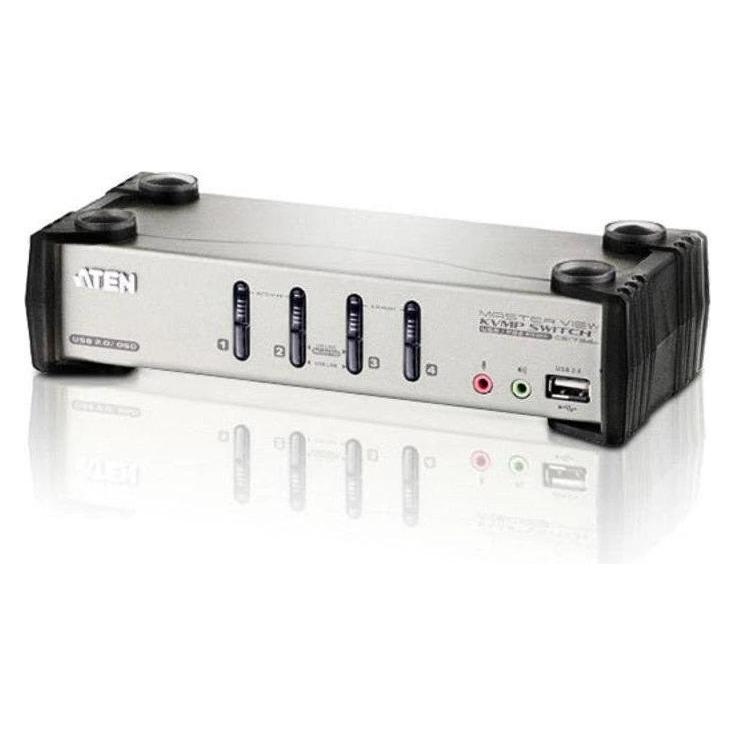 Aten CS1734B, 4-Port KVM Switch mit 2 Port USB Hub (CS1734B)