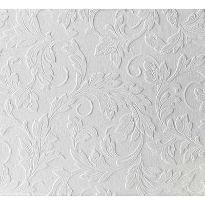 Papiertapete WOW "Acanthus", weiß, B:0,52m L:10m, Papier, Tapeten, Weiß - 10m x 52cm