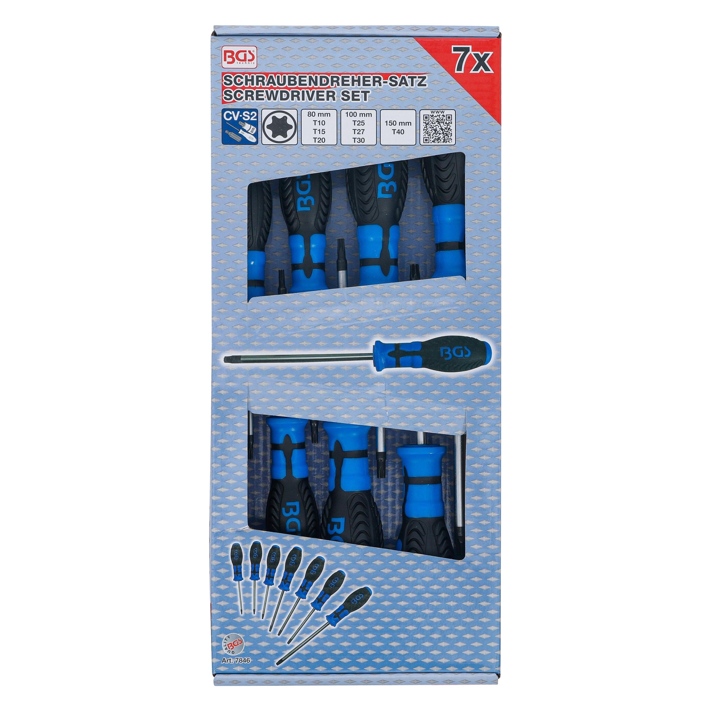 BGS Schraubendreher-Satz | T-Profil (für Torx) | T10 - T40 | 7-tlg. (7846)