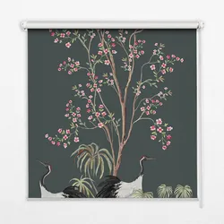 INNENROLLO - Fensterrollo - Rollo - 130x140 cm - Vögel am Rosenstrauch