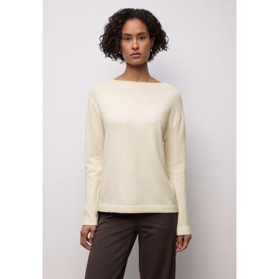 Strickpullover STREET ONE, Damen, Gr. 46, soft beige, Stoff, 30% Polyester, 29% Polyacryl, 21% Viskose, 20% Nylon, unifarben, comfort fit normal, U-Boot-Ausschnitt, Bündchen, Pullover Strickpullover, soft