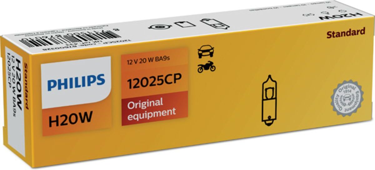 Ampoule PHILIPS Vision H20W 20W 12V, 10 pièce