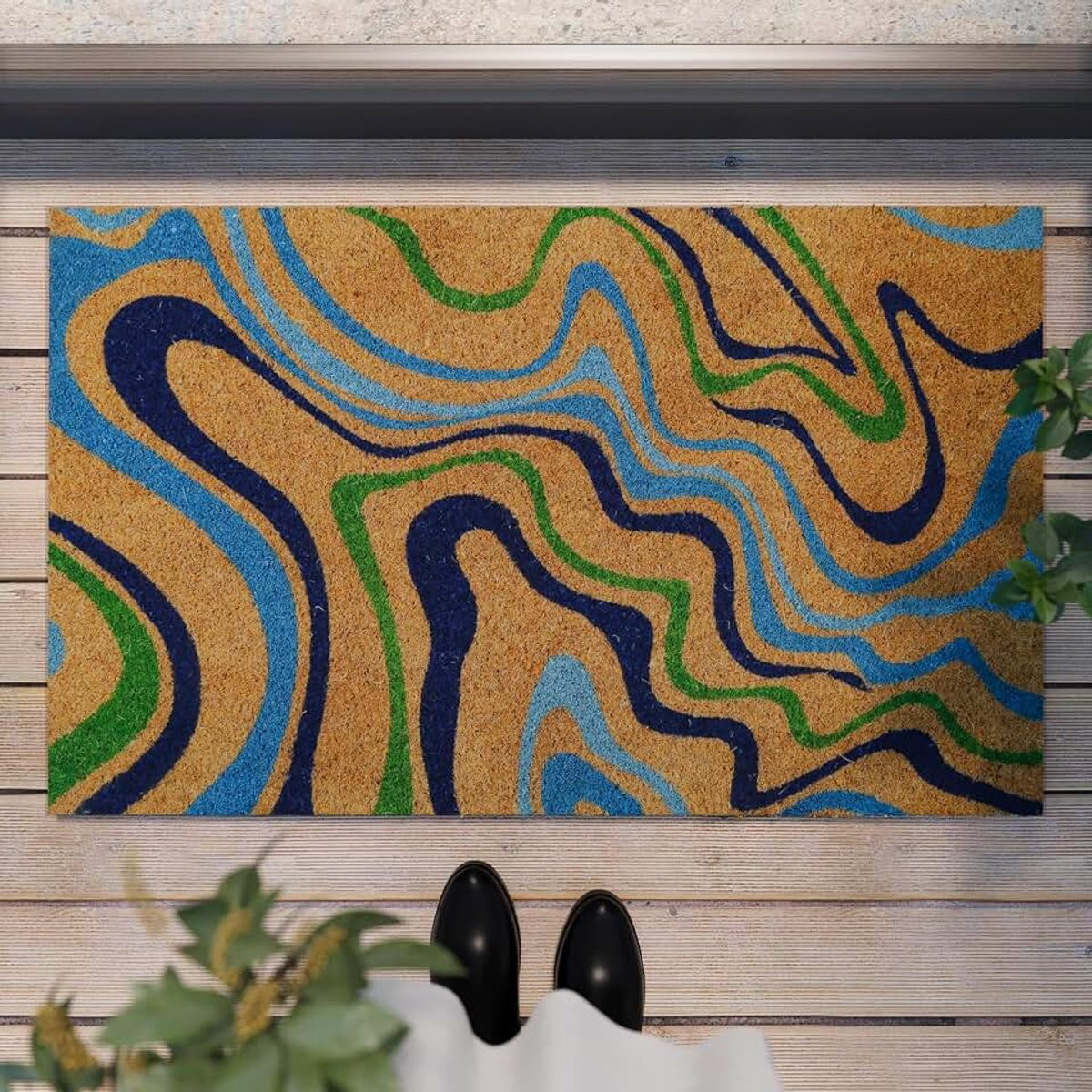 WECONhome Fusion Kokos-deurmat voor binnen en tussen ruimtes, Natuur, 60 x 90 cm
