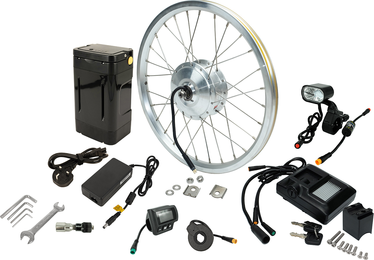 PowerSmart Electric Bicycle Kit Ebike Electric Bicycle Conversion Kit, 16 inch wheel with built-in front hub Motor Conversion Kit