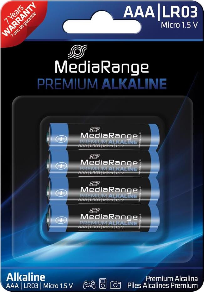 MediaRange Batterij MRBAT101 Micro AAA LR03, 1,5V, 4 stuks