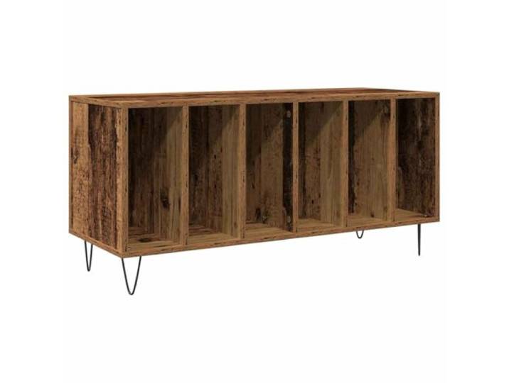 Schallplattenschrank Altholz 100 x 38 x 48 cm Holzwerkstoff Stahlbeine konisch,Regale Holzwerkstoff,fleckenresistent,rechteckige Form,modernes Design