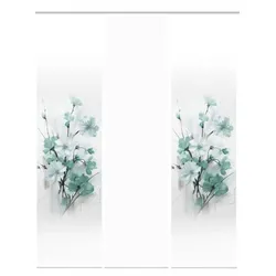 Schmidt Schiebevorhang Lotus 3er Set Polyester Grün Mint 60 x 245 cm