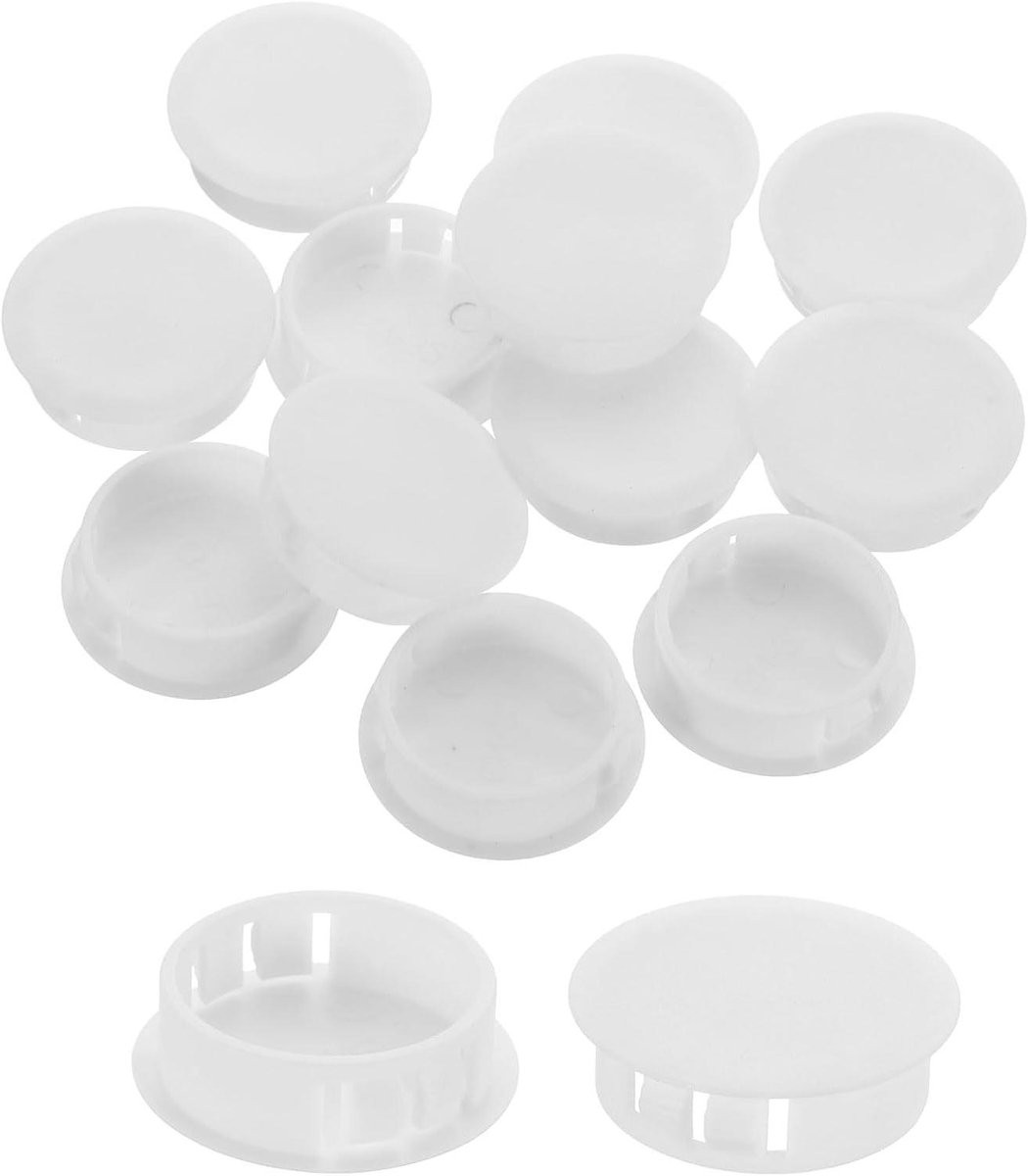 12 stuks Wit Kunststof Gatstoppers Paneeldoppen 32 mm voor het afwerken van meubels
