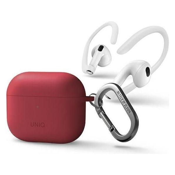 Uniq etui Nexo AirPods 3 gen + Ear Hooks Silicone czerwony/coral (Kopfhörer Hülle) (UNIQ567COL)