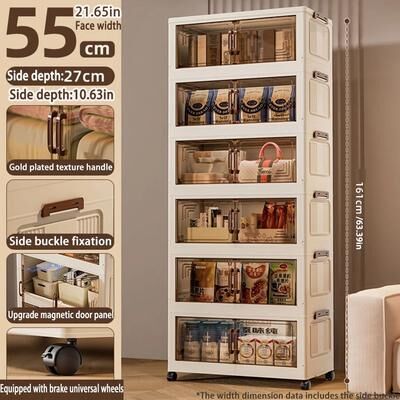 Uplift Treasures Foldable Storage Cabinet Wardrobe Organizer 55cm 6 Layers