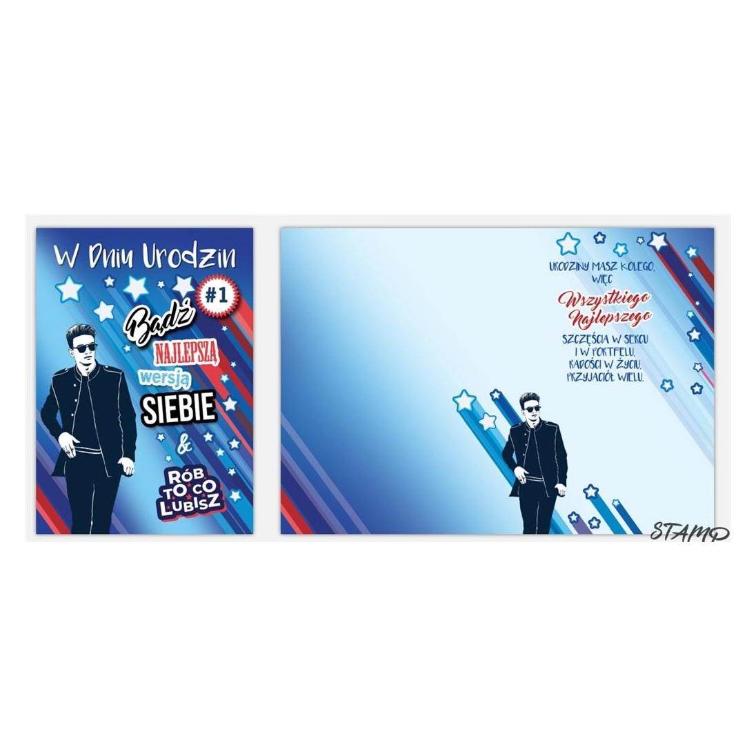 Stamp Bueno B6 Karte + Umschlag Muster Nr. 05 Geburtstag (42933008)
