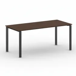 Konferenztisch PRIMO INFINITY 180x90 cm, schwarzes Metallgestell, Nussbaum