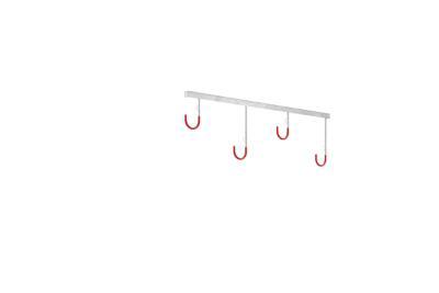 Hängeparker WSM 3804, Hängesystem f. Wand/Decke, für Reifen bis 65 mm, 4 Stellplätze, B 1170 x T 350 x H 350 mm