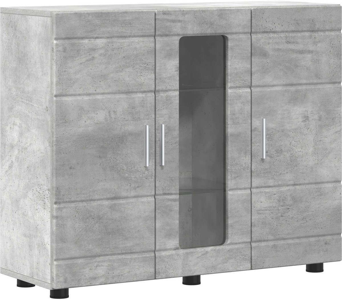 vidaXL Houten Kast in Grijs Betonlook met MDF en Hout
