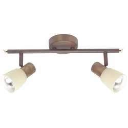 BRILLIANT Lampe Luca Spotrohr 2flg altkupfer/champagner   2x R50, E14, 40W, geeignet für Reflektorlampen (nicht enthalten)   Köpfe schwenkbar