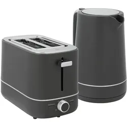 KOCHER-TOASTER-SET 2er Set Stahl Kunststoff Grau